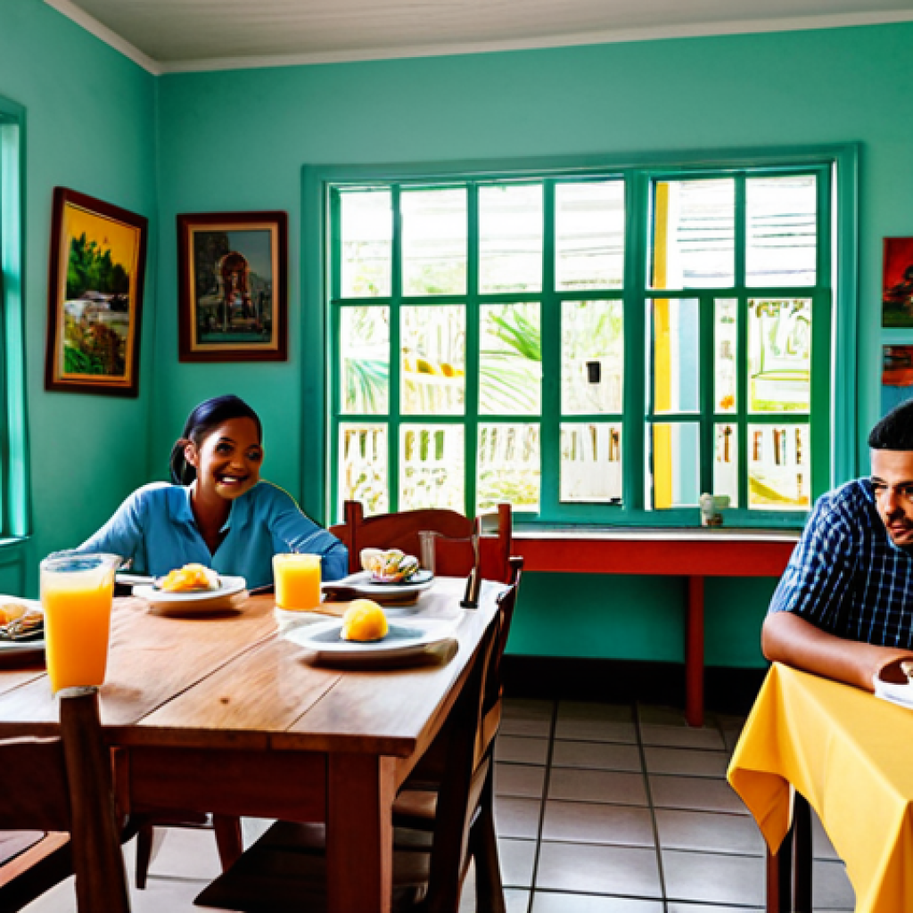 가이아나 저렴한 호텔 찾기 - **

"A cozy guesthouse in Georgetown, Guyana. Fully clothed travelers are enjoying breakfast in a co...