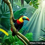 Home 20 가이아나 열대우림 투어 - A vibrant and lush tropical rainforest scene in the Guyanese jungle featuring towering ancient trees...